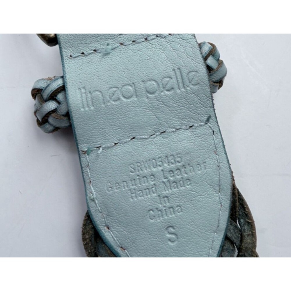Linea Pelle Belt Braided Woven Leather Turquoise Women's Small Boho Adjustable - Picture 12 of 16